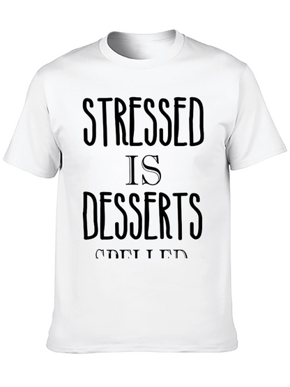 Camiseta Hombre Negra Stressed is Desserts