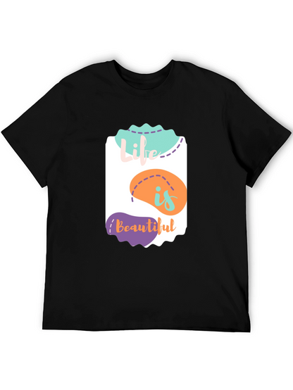 Camiseta Negra La Vida es Bella - Diseño Único