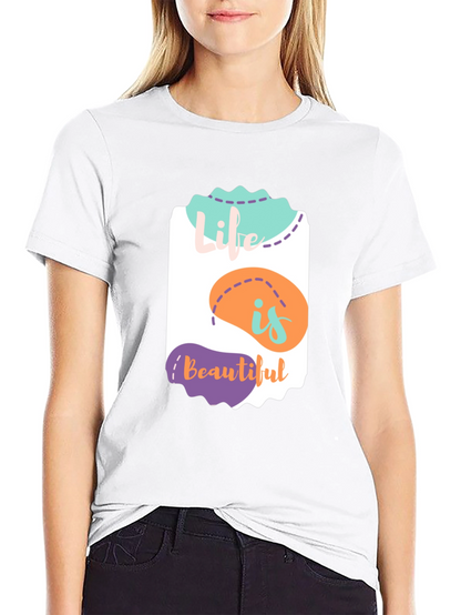 Camiseta Negra La Vida es Bella - Diseño Único