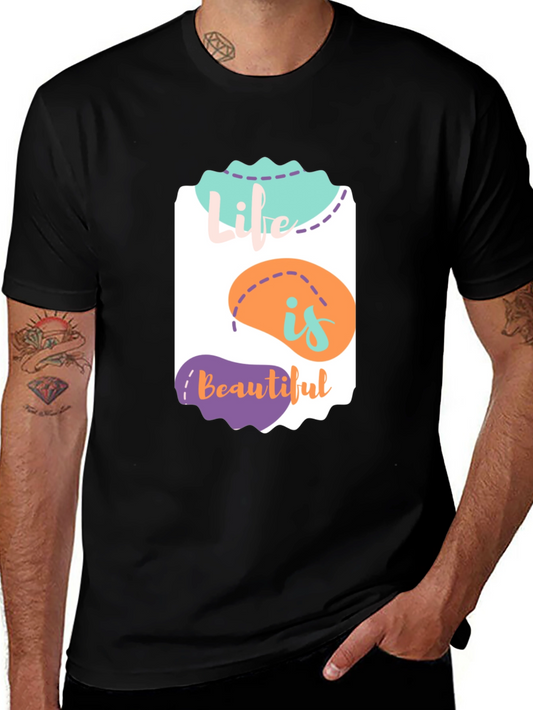 Camiseta Negra La Vida es Bella - Diseño Único