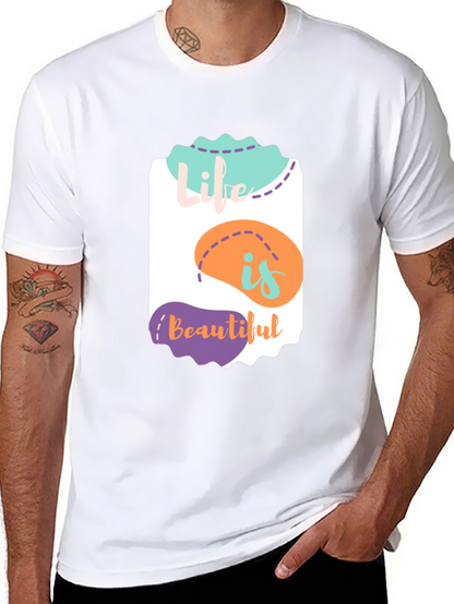 Camiseta Negra La Vida es Bella - Diseño Único
