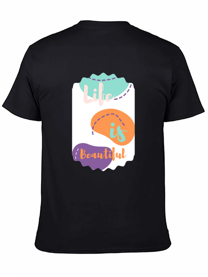 Camiseta Negra La Vida es Bella - Diseño Único