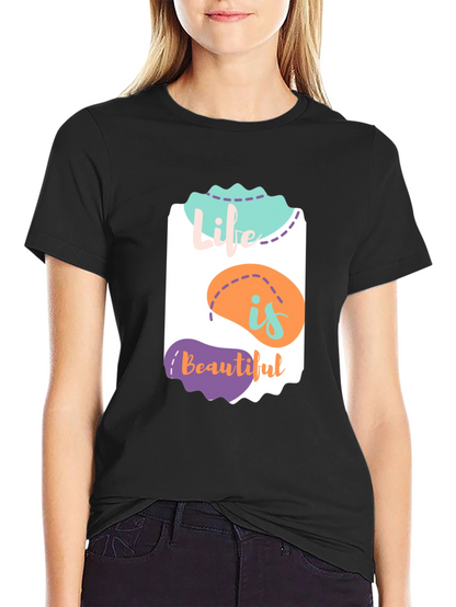 Camiseta Negra La Vida es Bella - Diseño Único