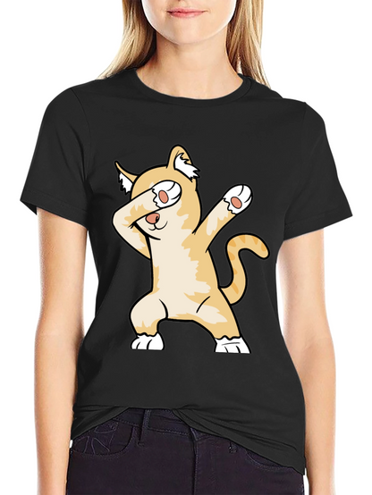 Camiseta Negra con Gato Dabbing