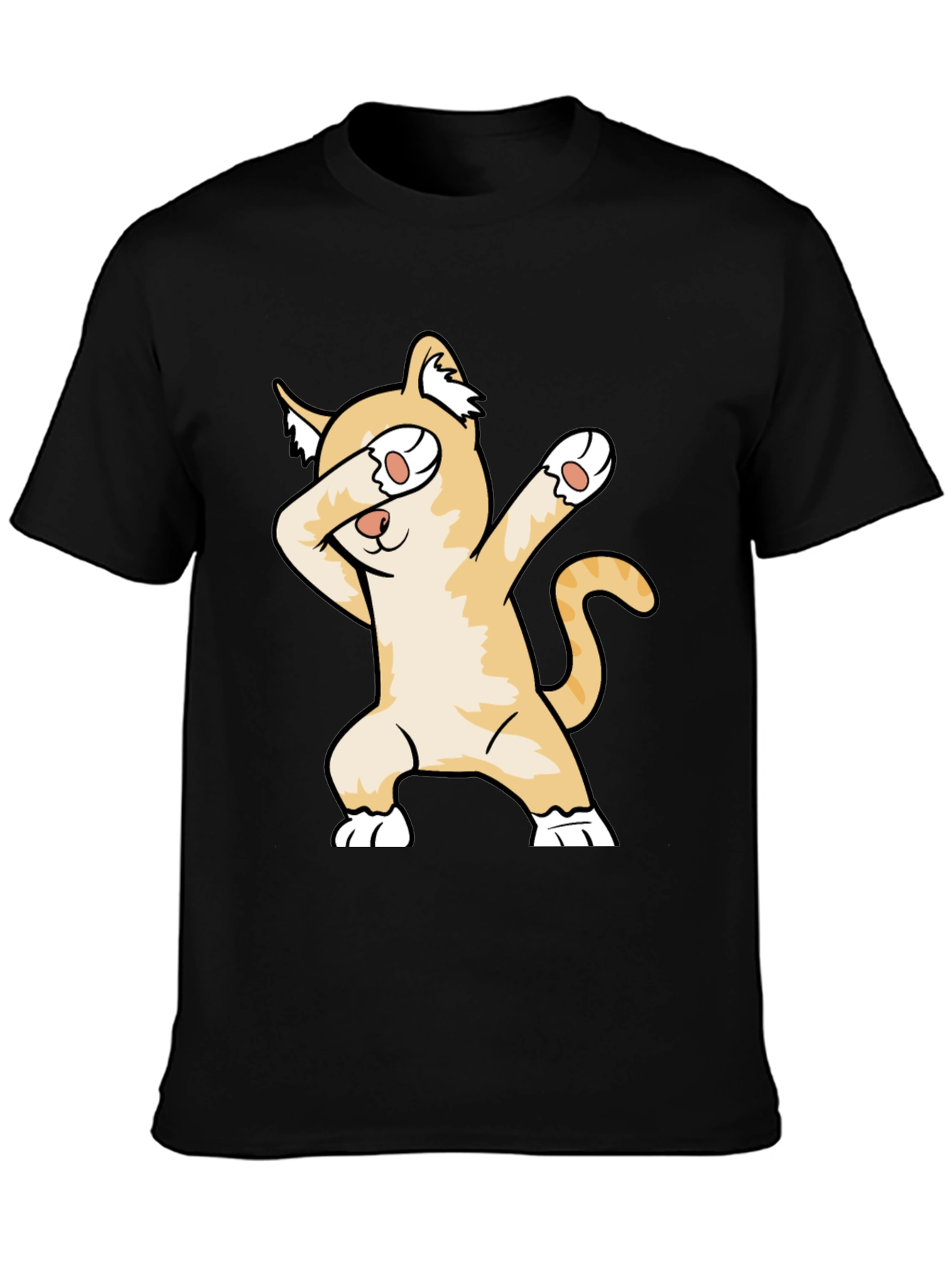 Camiseta Negra con Gato Dabbing