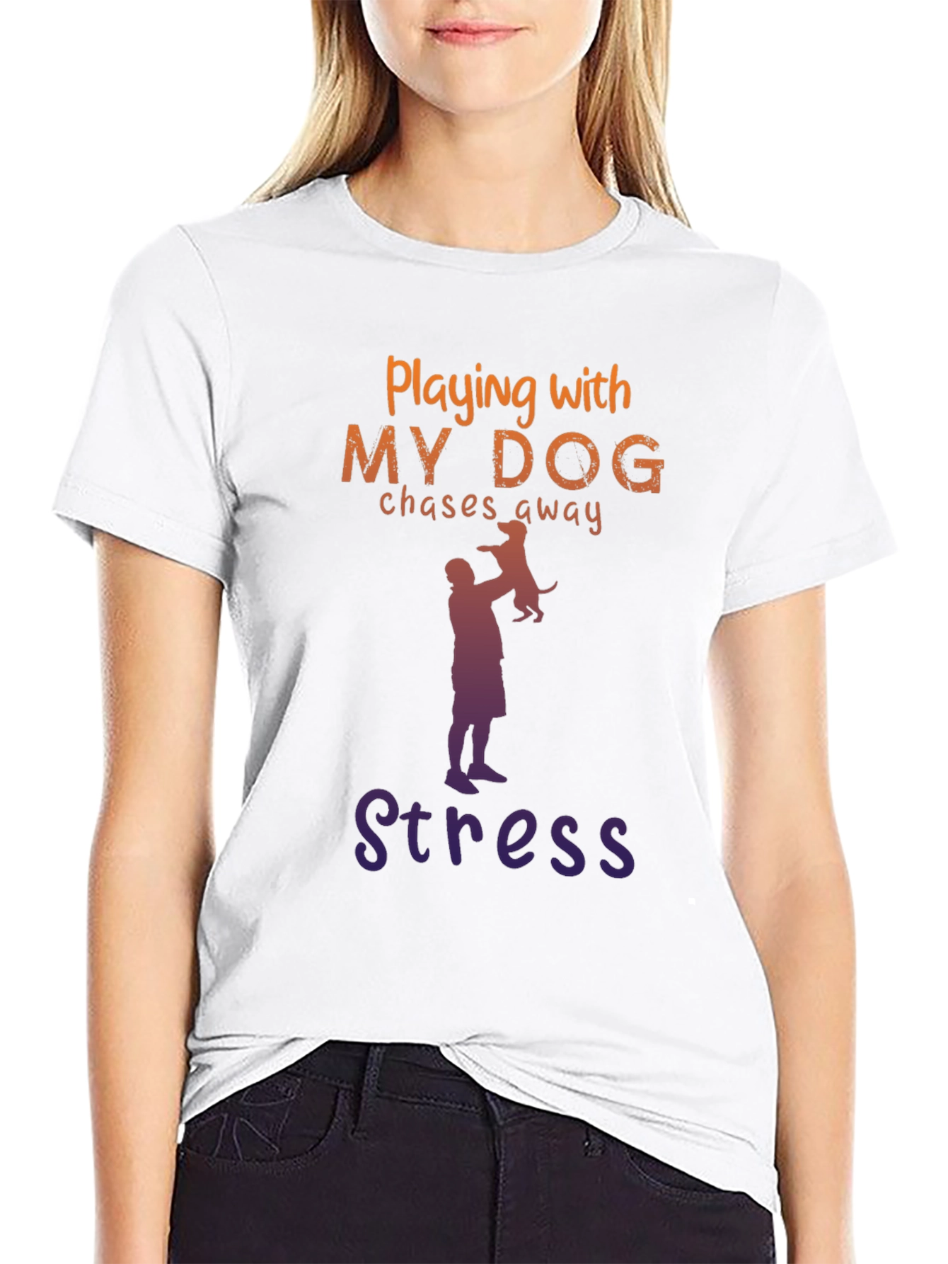 Camiseta Hombre: Juego con Mi Perro Adiós Estrés