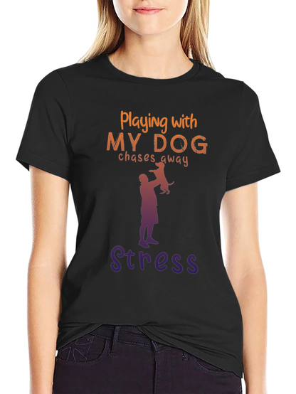 Camiseta Hombre: Juego con Mi Perro Adiós Estrés