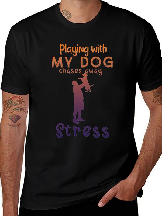 Camiseta Hombre: Juego con Mi Perro Adiós Estrés