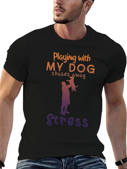Camiseta Hombre: Juego con Mi Perro Adiós Estrés