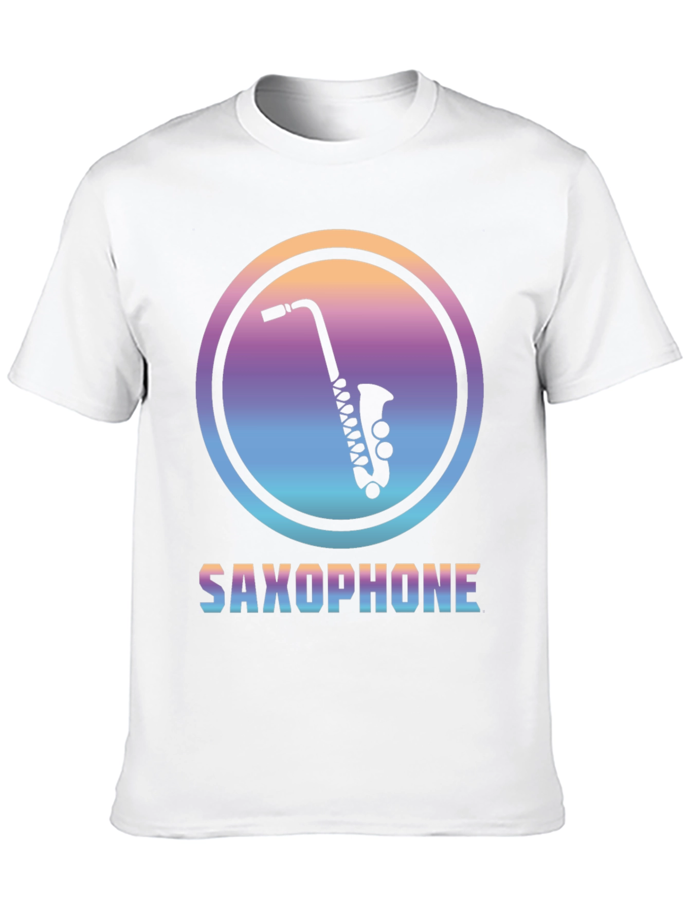 Camiseta Negra con Diseño de Saxofón Retro