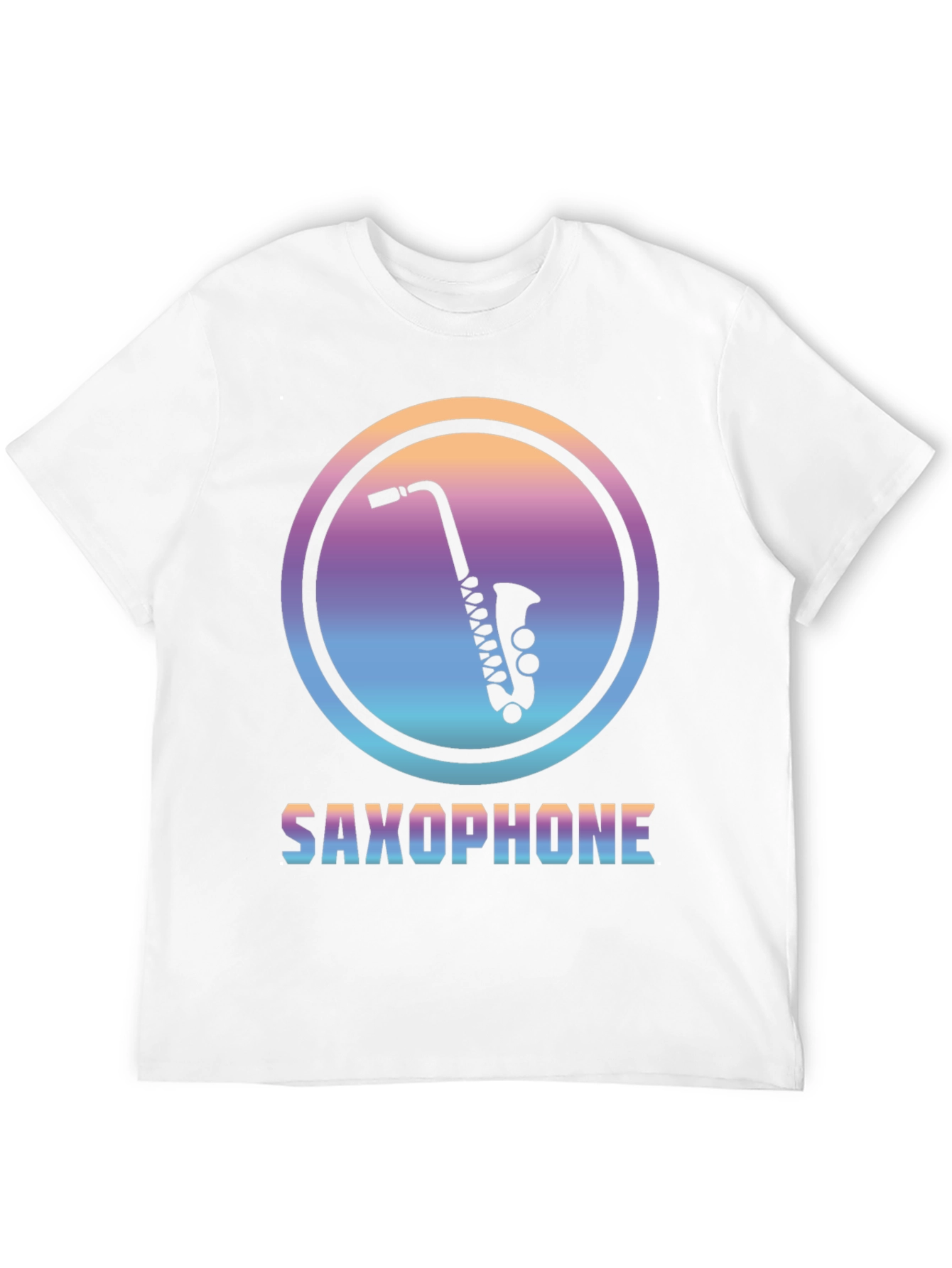 Camiseta Negra con Diseño de Saxofón Retro