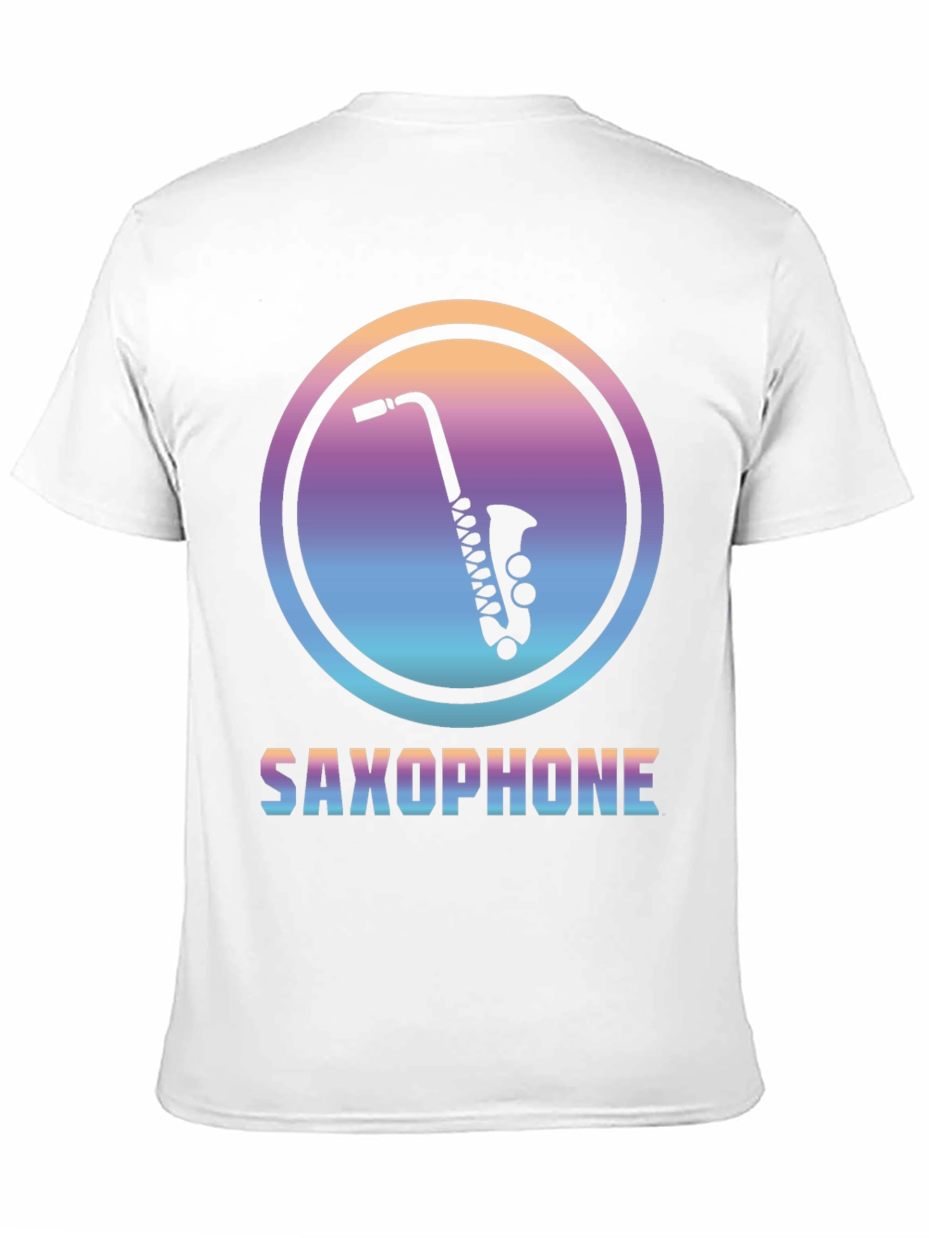 Camiseta Negra con Diseño de Saxofón Retro