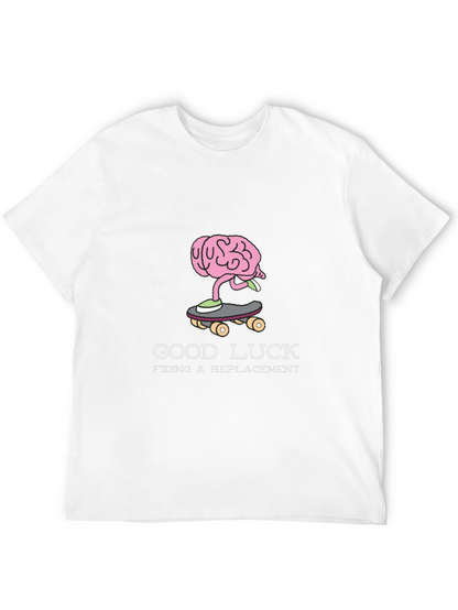 Camiseta Negra con Diseño de Cerebro en Skate