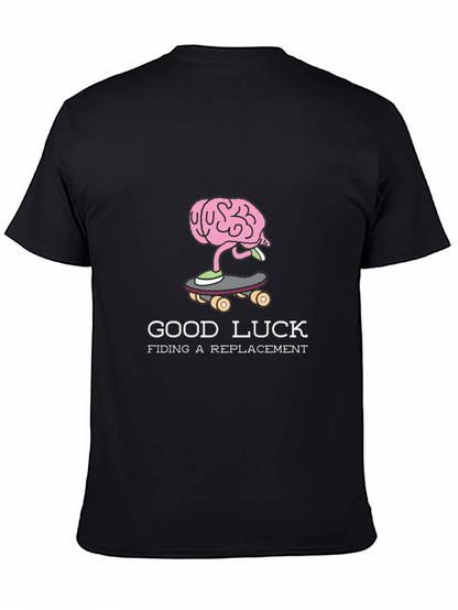 Camiseta Negra con Diseño de Cerebro en Skate