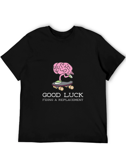 Camiseta Negra con Diseño de Cerebro en Skate