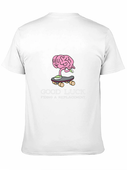 Camiseta Negra con Diseño de Cerebro en Skate