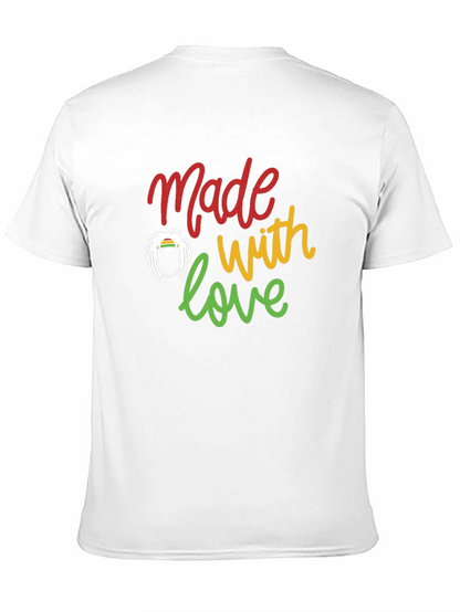 Camiseta Negra Made with love Estilo Rastafari
