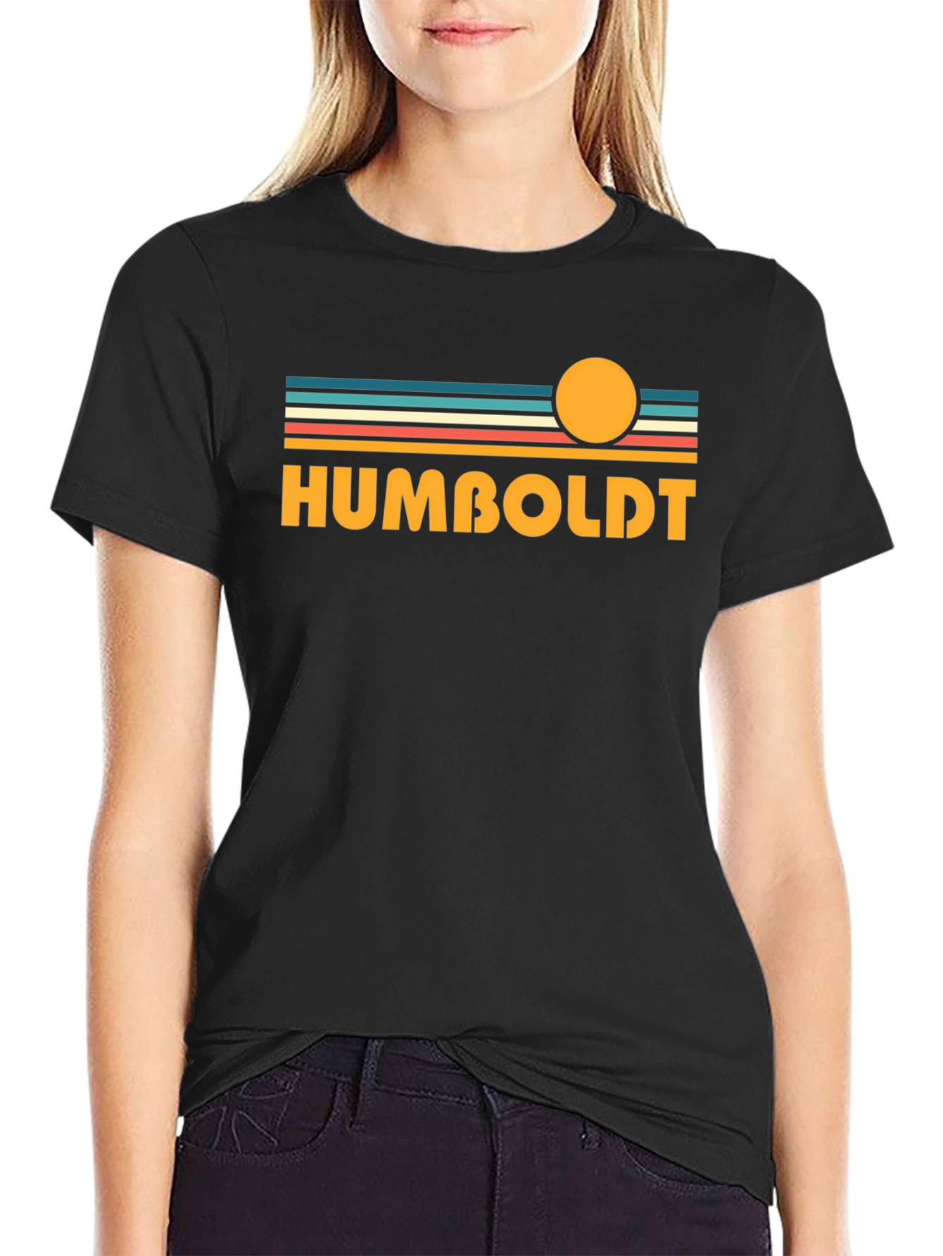 Camiseta Negra Humboldt Estilo Retro Sunset
