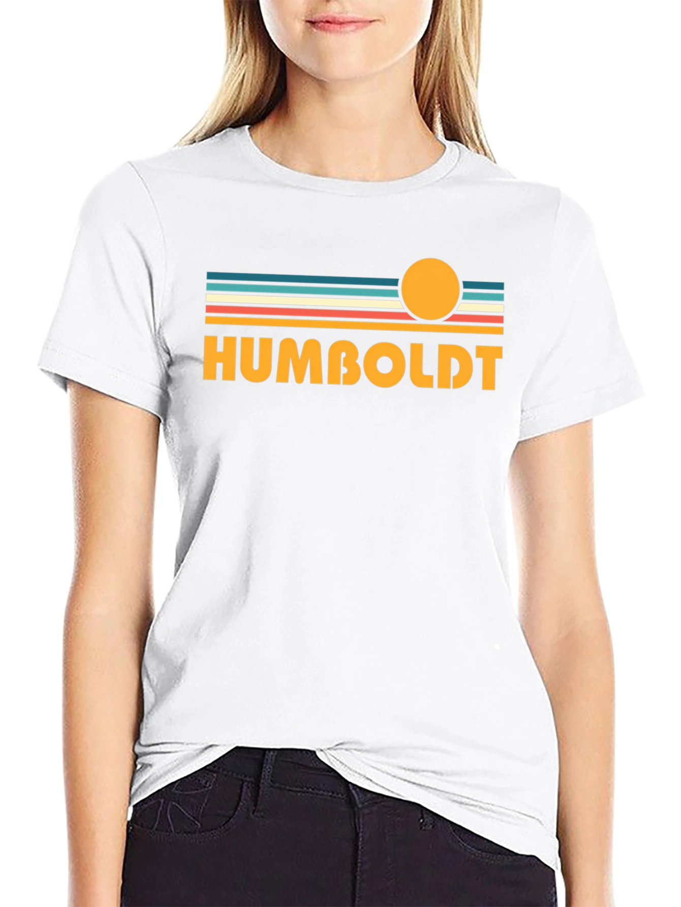 Camiseta Negra Humboldt Estilo Retro Sunset