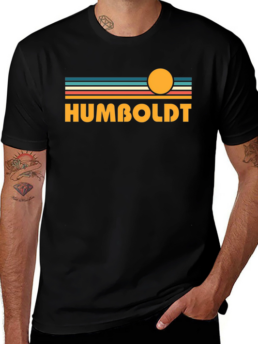 Camiseta Negra Humboldt Estilo Retro Sunset