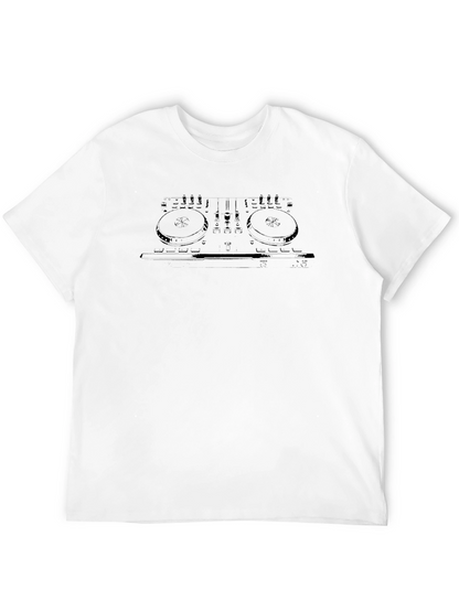 Camiseta Negra con Diseño de Mezcladora DJ
