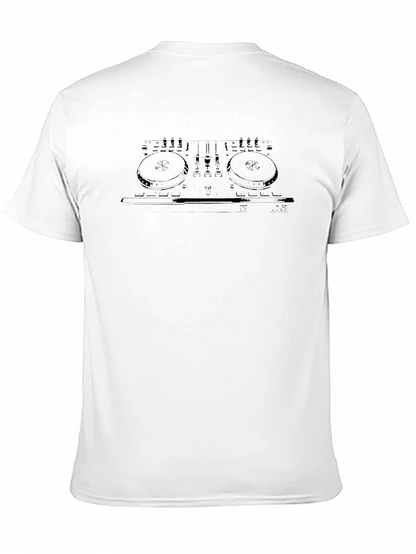 Camiseta Negra con Diseño de Mezcladora DJ