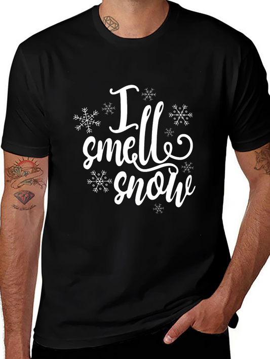 Camiseta Negra I Smell Snow para Invierno