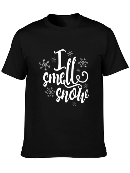 Camiseta Negra I Smell Snow para Invierno