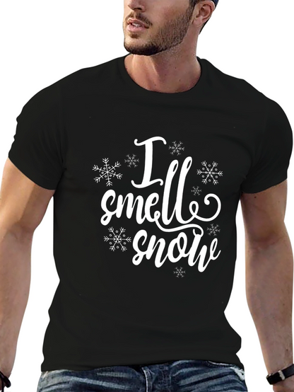 Camiseta Negra I Smell Snow para Invierno