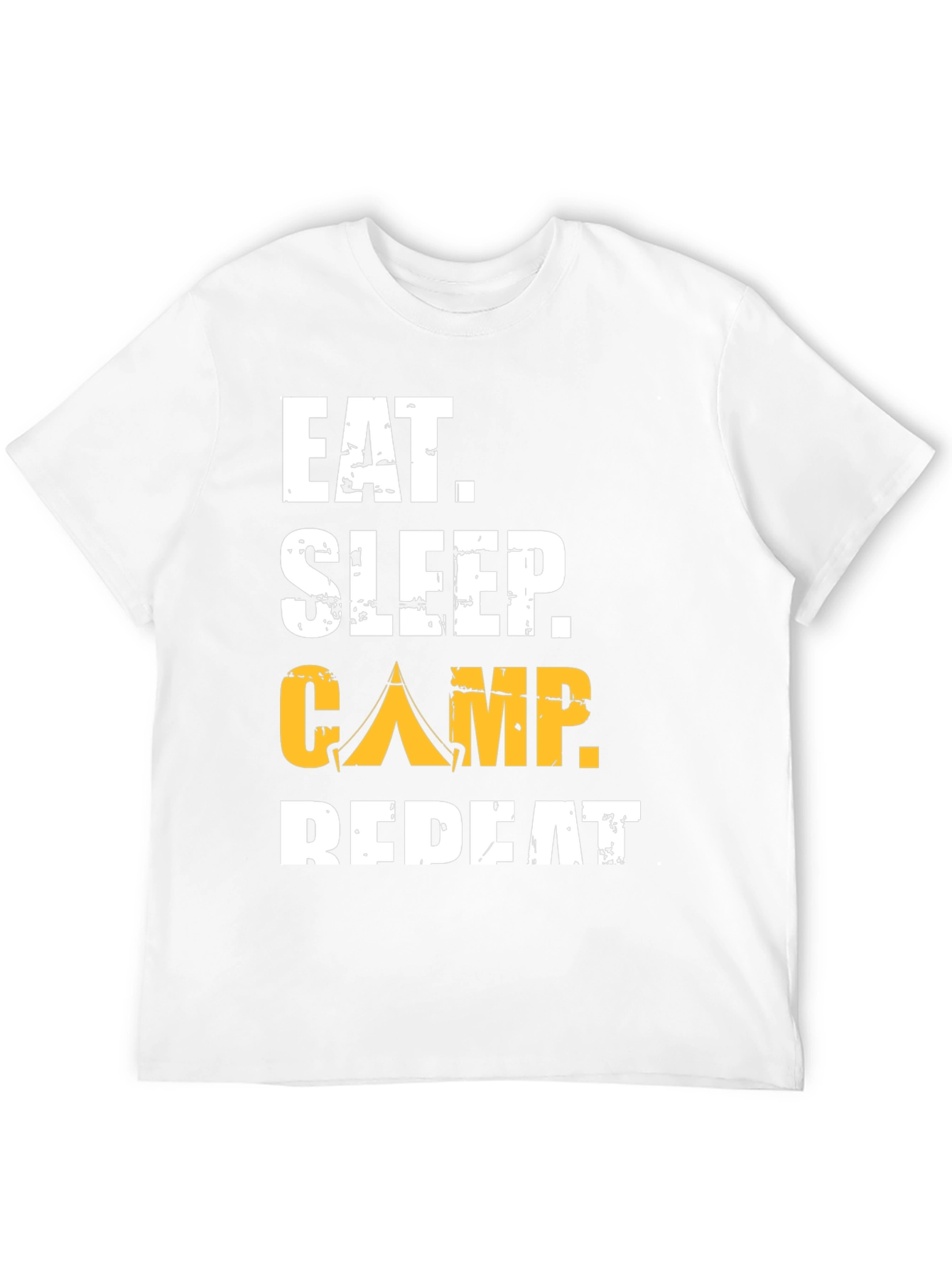 Camiseta Negra: Come Duerme Acampa Repite