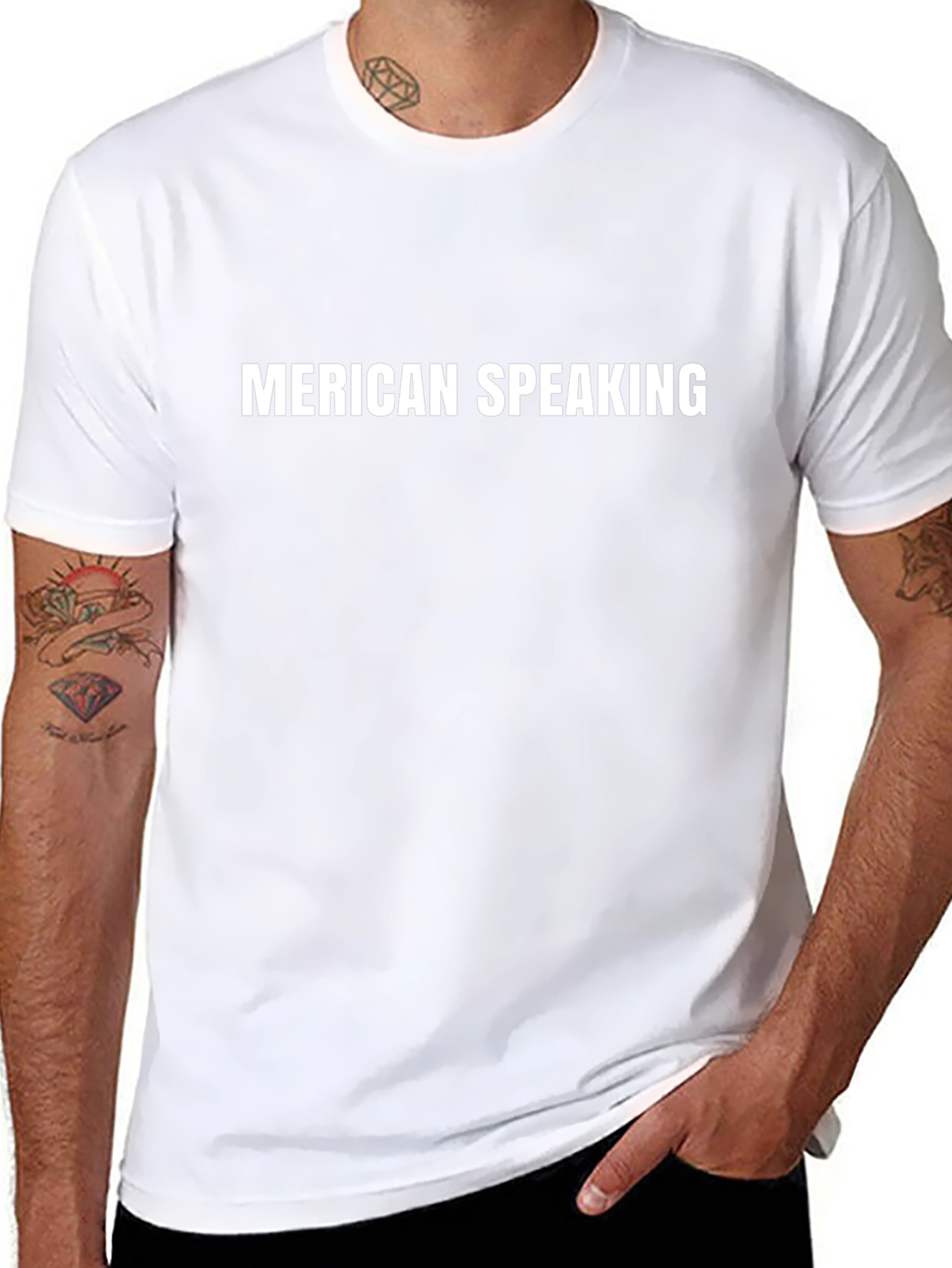 Camiseta Negra: Merican Speaking