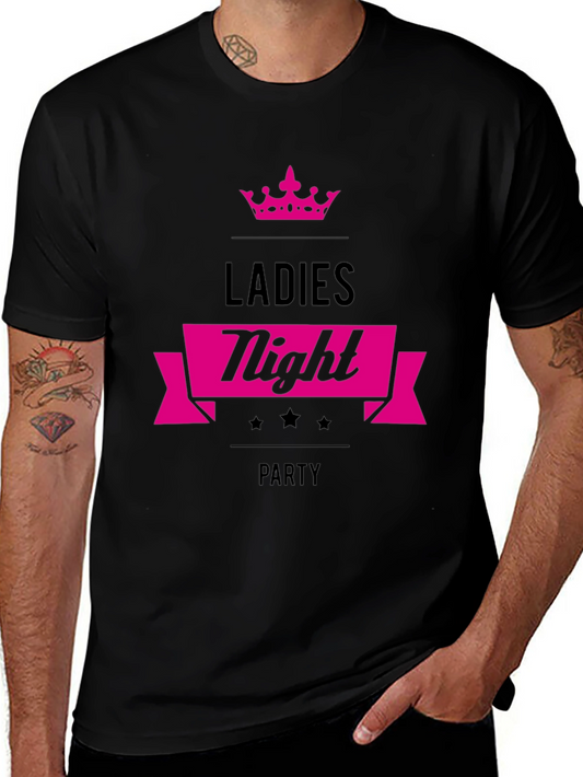 Camiseta Negra Noche de Chicas con Corona Rosa