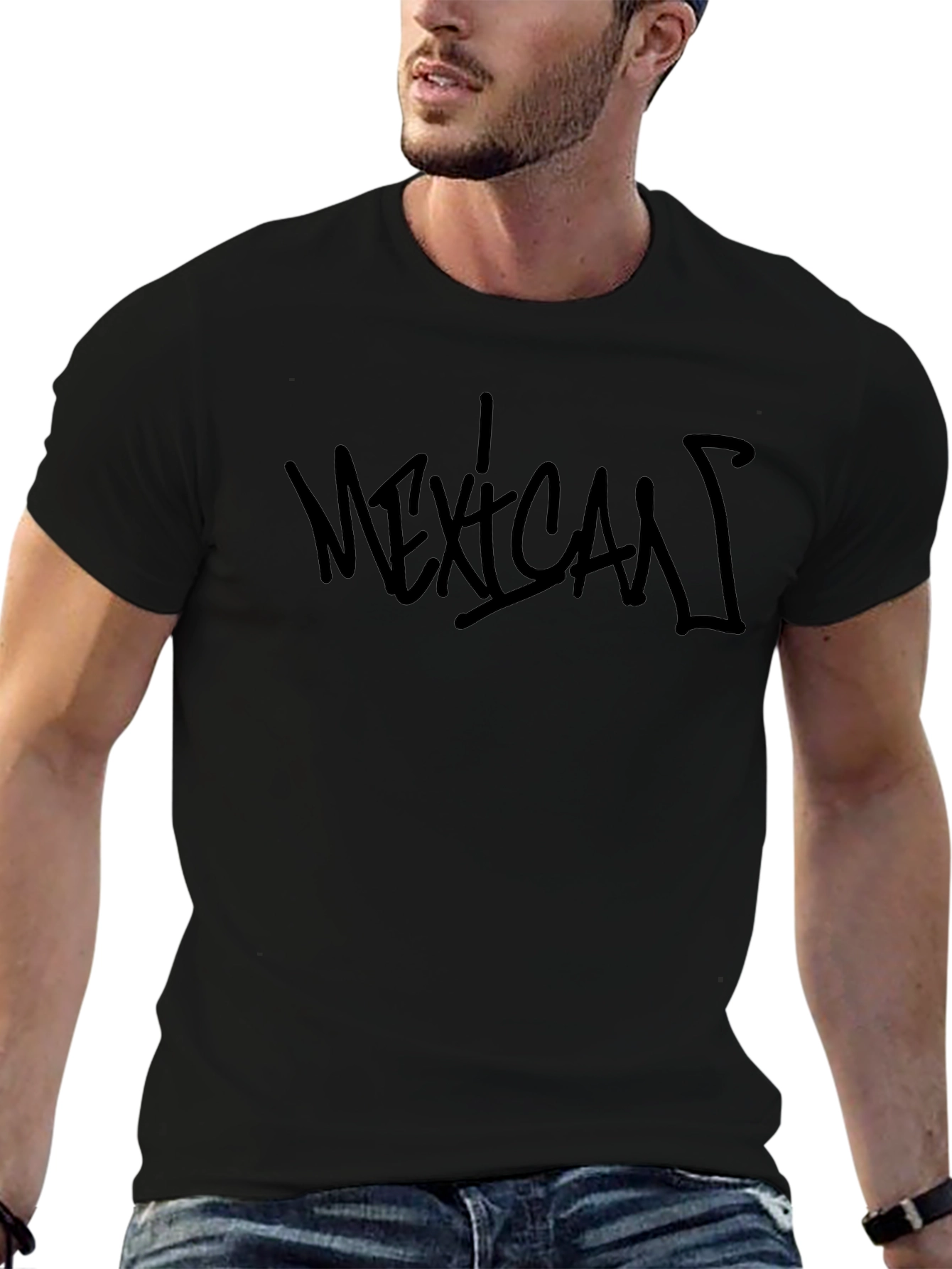 Playera Negra Mexican - Estilo Urbano