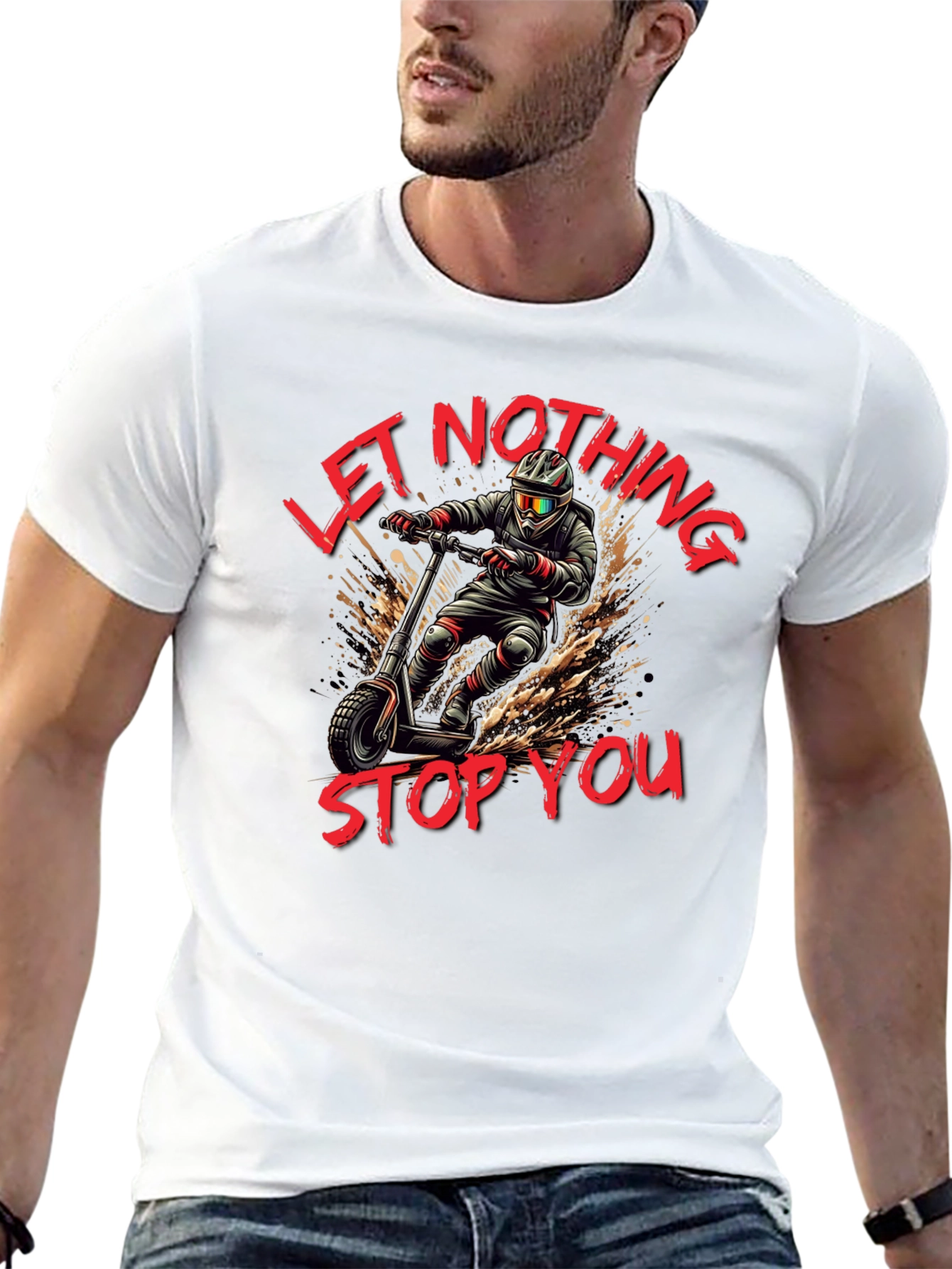 Camiseta Negra con Diseño de Scooter Extremo