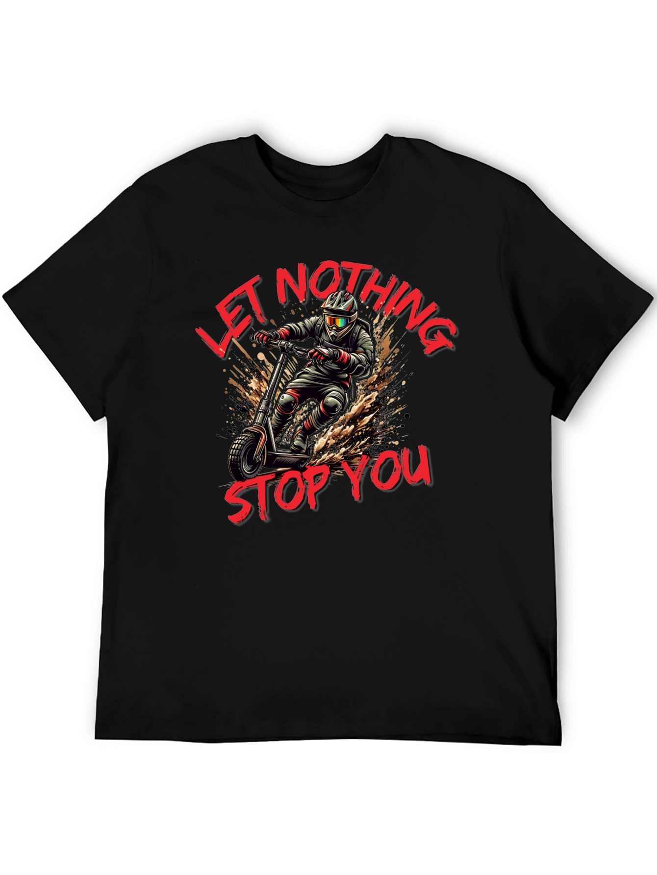 Camiseta Negra con Diseño de Scooter Extremo