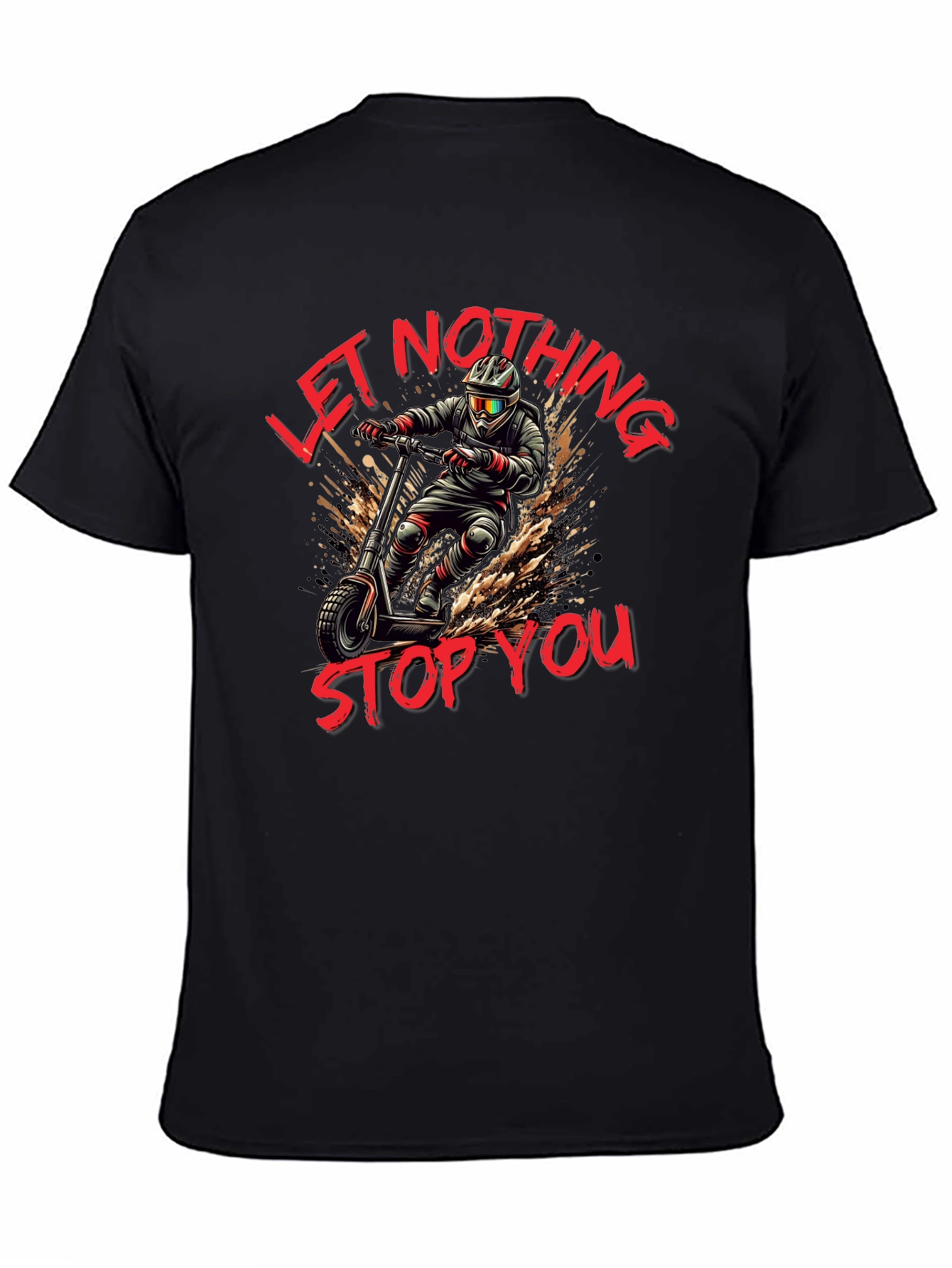 Camiseta Negra con Diseño de Scooter Extremo