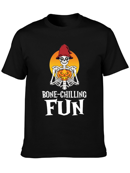 Camiseta Halloween Esqueleto con Calabaza