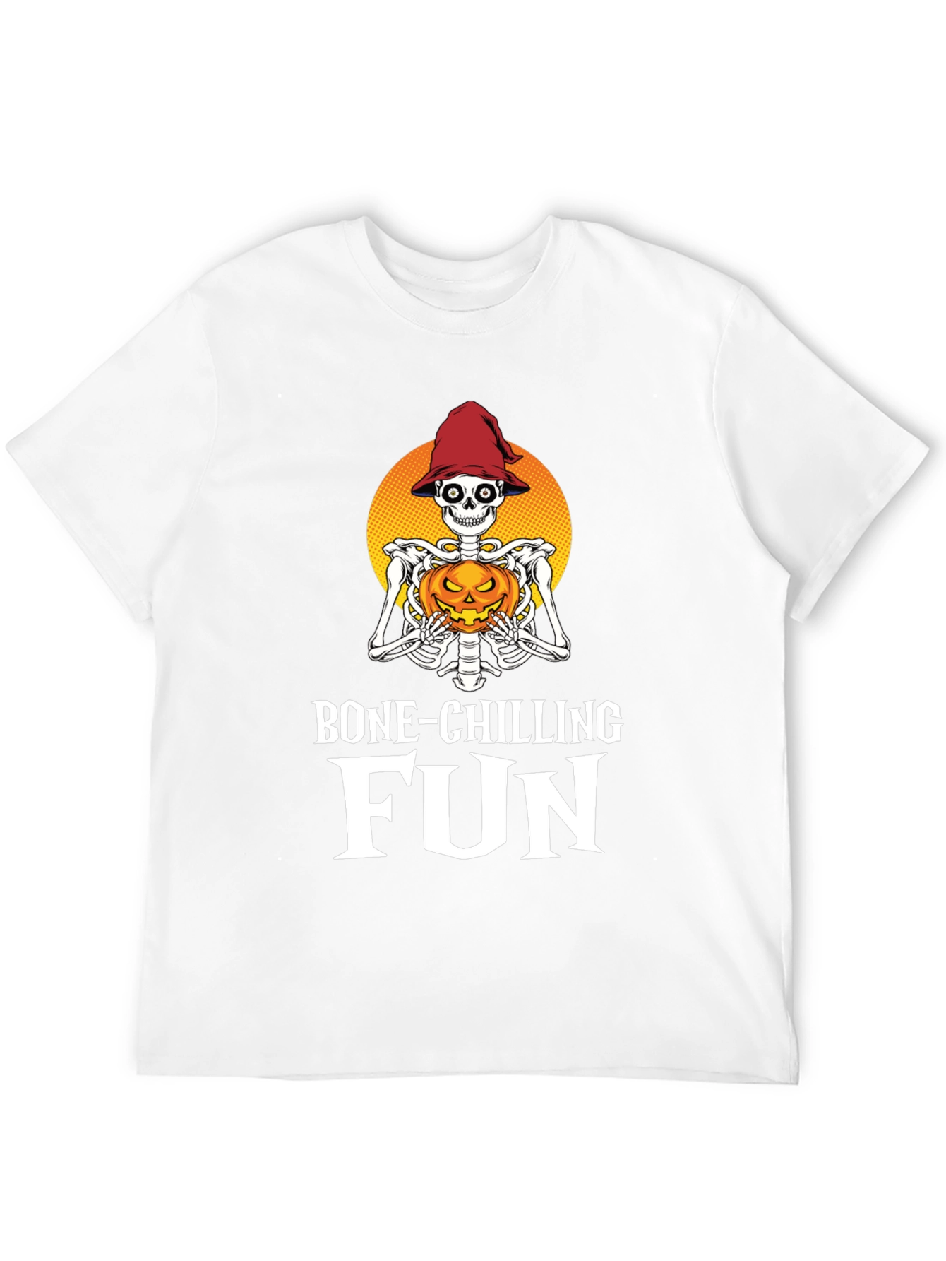 Camiseta Halloween Esqueleto con Calabaza