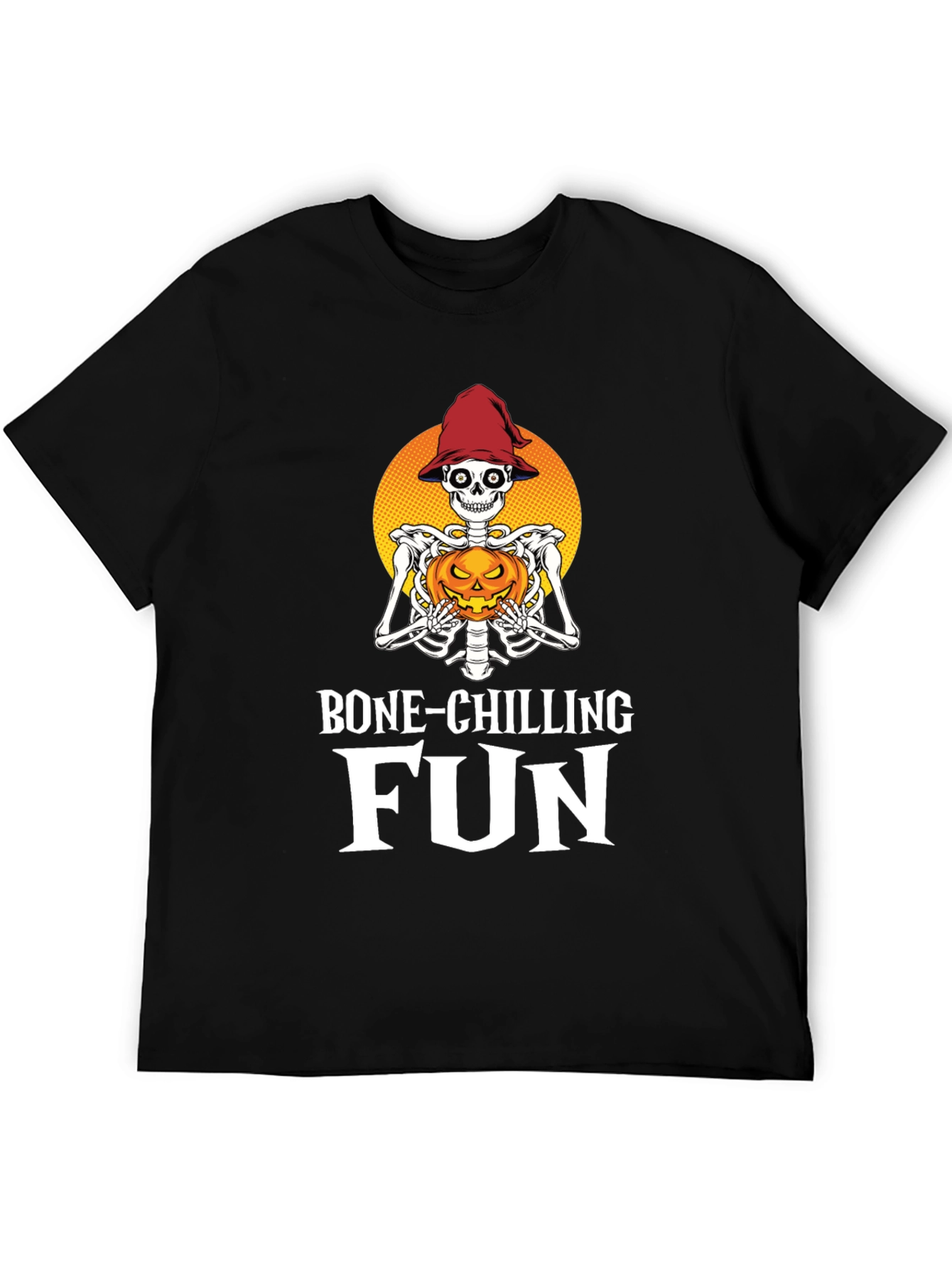 Camiseta Halloween Esqueleto con Calabaza