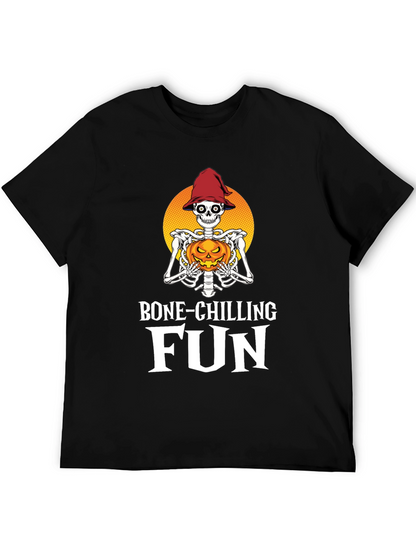 Camiseta Halloween Esqueleto con Calabaza