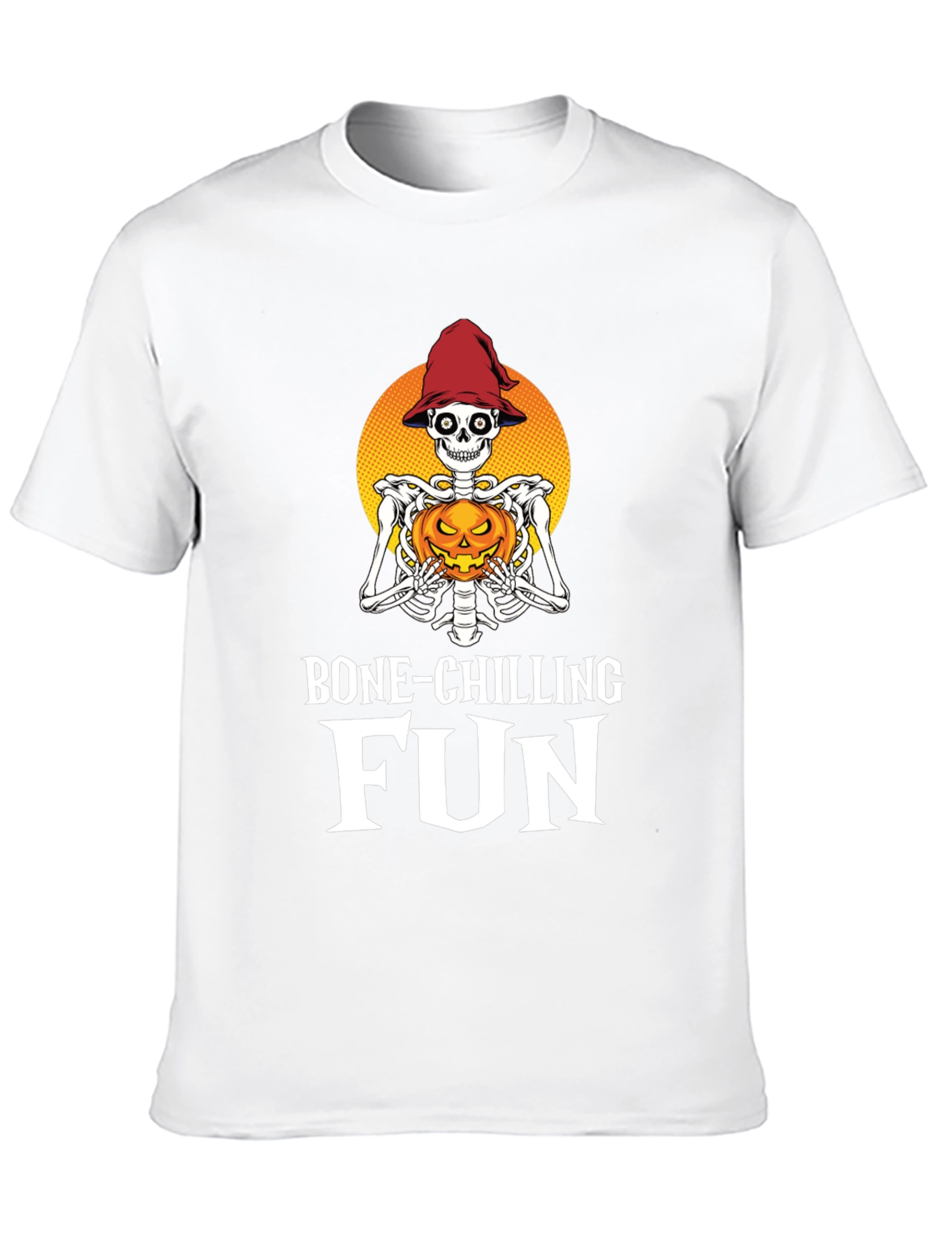 Camiseta Halloween Esqueleto con Calabaza