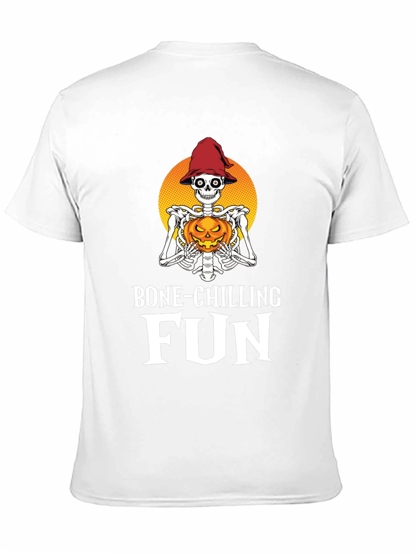 Camiseta Halloween Esqueleto con Calabaza