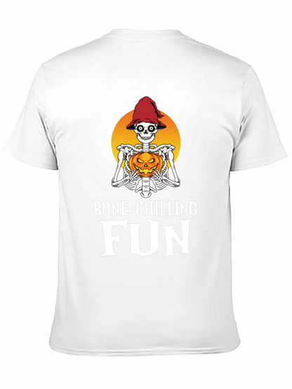 Camiseta Halloween Esqueleto con Calabaza