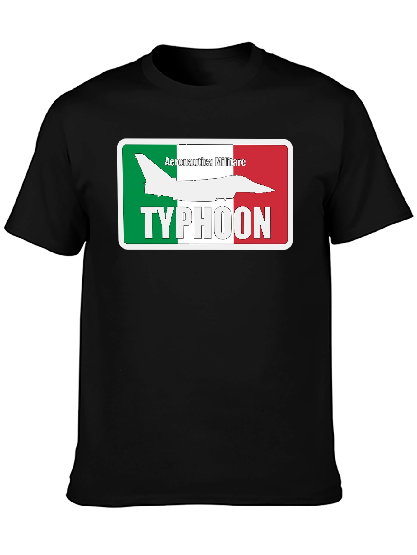 Camiseta Negra Temática Aeronáutica Militar Italiana Typhoon