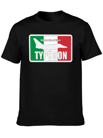 Camiseta Negra Temática Aeronáutica Militar Italiana Typhoon