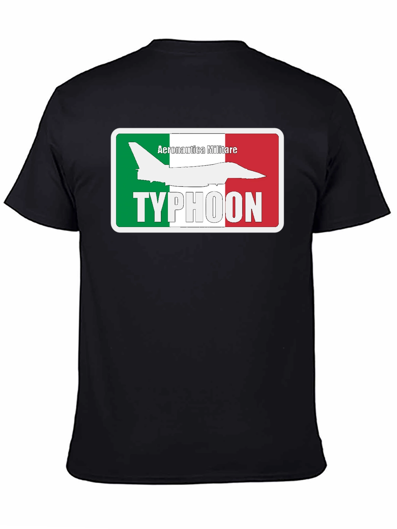 Camiseta Negra Temática Aeronáutica Militar Italiana Typhoon