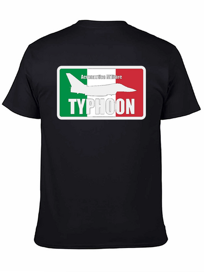 Camiseta Negra Temática Aeronáutica Militar Italiana Typhoon