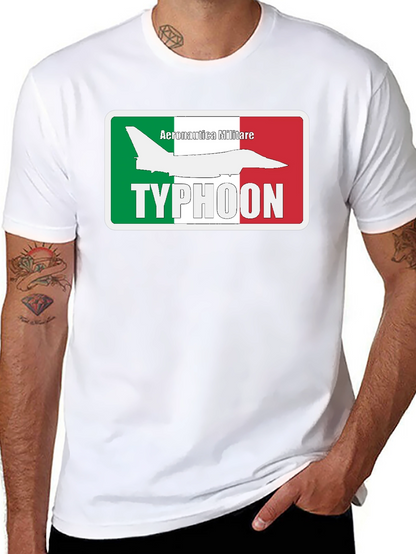 Camiseta Negra Temática Aeronáutica Militar Italiana Typhoon