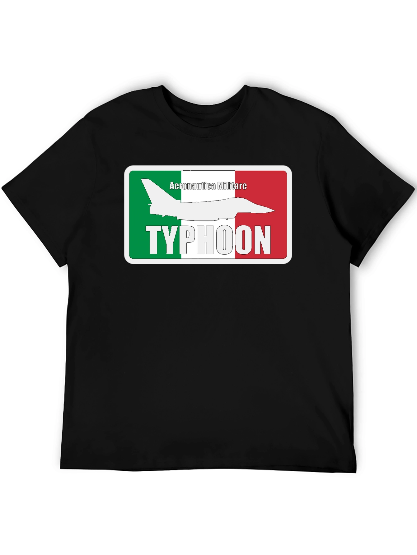 Camiseta Negra Temática Aeronáutica Militar Italiana Typhoon