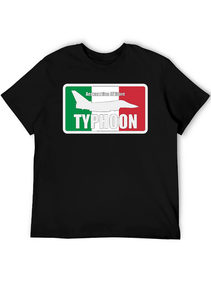 Camiseta Negra Temática Aeronáutica Militar Italiana Typhoon